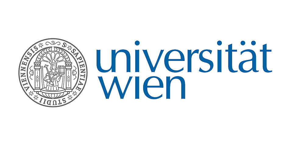 Bild: Logo der Universität Wien in blauer Schrift auf weißem Grund